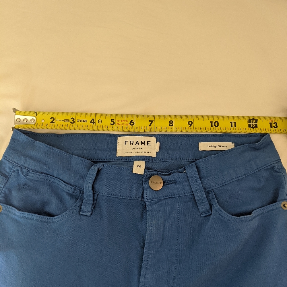 Frame Denim Le High Skinny Jean Blue Pants Mid Rise Size 26 - Picture 5 of 6